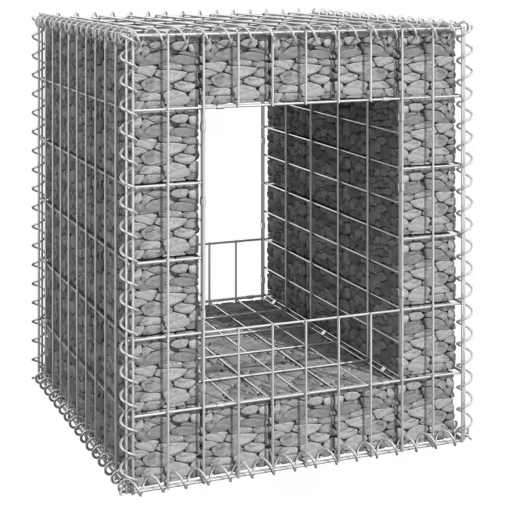 vidaXL Cesta poste de gaviones de hierro 50x50x60 cm - 1