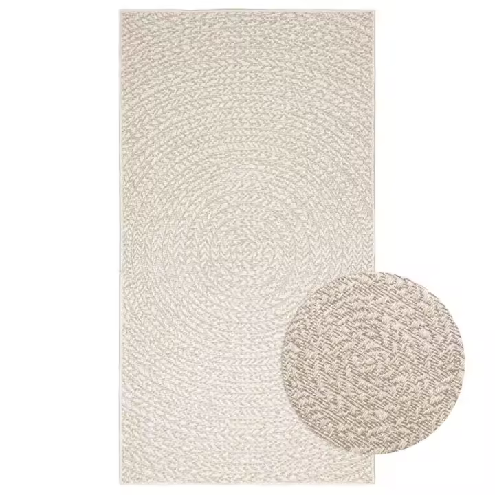 vidaXL Alfombra ZIZUR apariencia yute interior exterior crema 80x150cm - 1