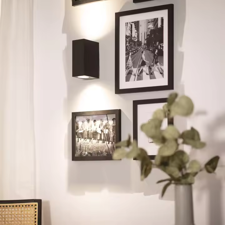 Ledkia Aplique de Pared Exterior Aluminio Iluminación Doble Cara Negro Miseno - 1