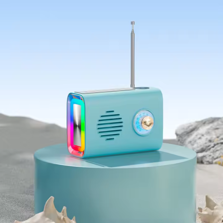 Mini Radio FM Radio Portátil Solar Altavoz Bluetooth en Aire Libre con Luz Collide Soporte Manos Libres Llamando-A - 1