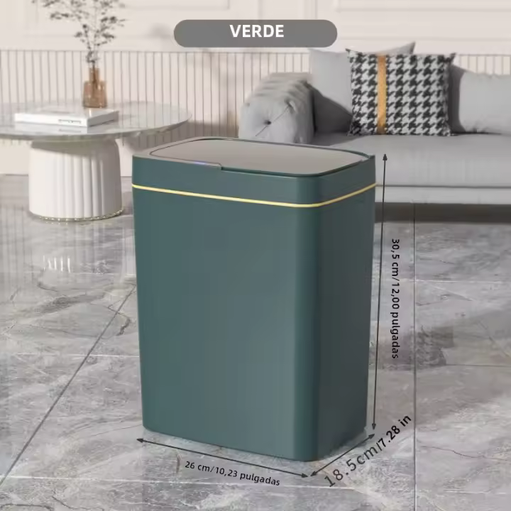 Bandeja De Basura Inteligente Para Baño Y Cocina Con Sensor Automático Recipiente Ecológico De Plástico Resistente Al Agua Para Cocina Y Toilette - 1