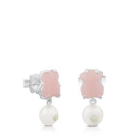 Pendientes de Oso de Plata esterlina S925, incrustaciones de Perlas de cuarzo de Ágata natural, pendientes de Diseño de Nicho de lujo Ligero - details 6