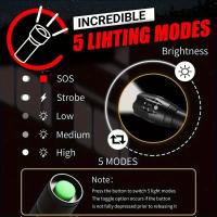 Linterna Táctica LED De Alta Potencia 5 Modos De Luz Con Zoom Portátil Impermeable Para Camping Caza Exterior Hiking Aleación De Aluminio - details 3