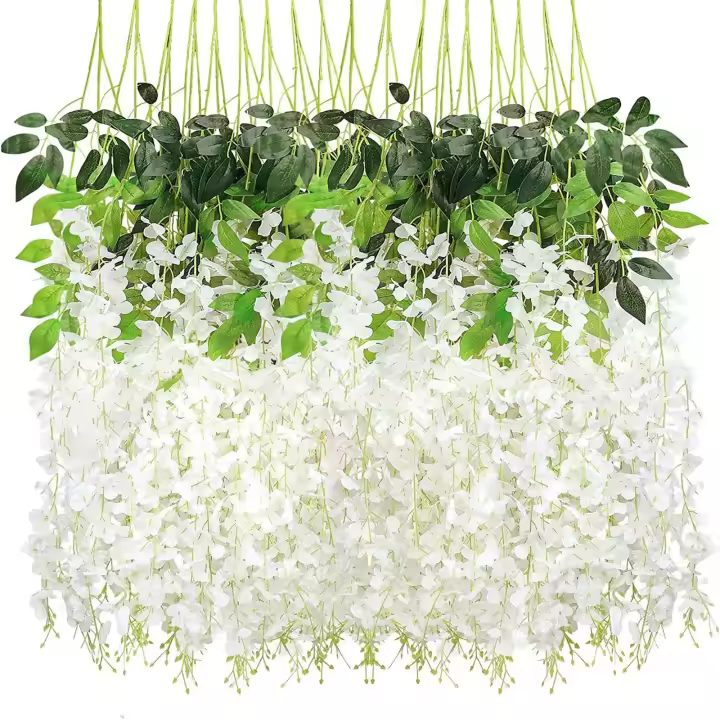 12pcs Flores De Tofu Artificial 110cm Para Decoración De Ceilings Y Corredores Estilo Wisteria Simulada Para Bodas Y Aniversarios - 1