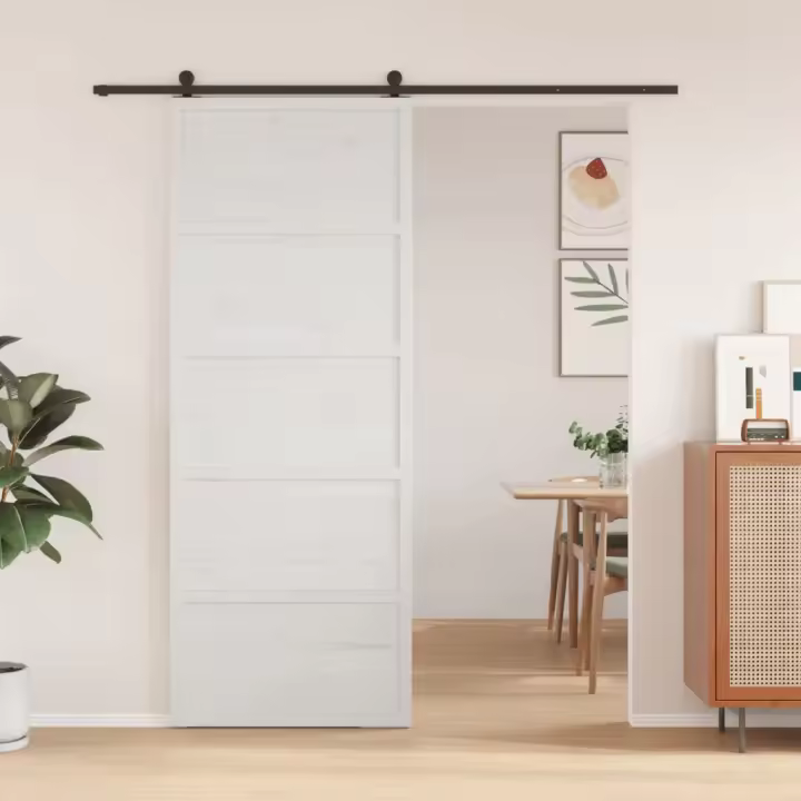 vidaXL Puerta de granero madera maciza pino blanca 80x208 cm - 1