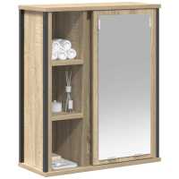 vidaXL Mueble de baño de pared con espejo roble Sonoma 50x21x60 cm - details 2