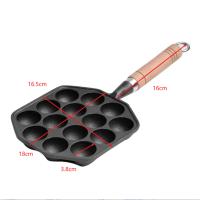 Molde Para Hacer Esferas De Carne De Octopus Takoyaki De Hierro Fundido Con Mango Desmontable Fácil De Limpiar 14 Agujeros Para Cocina - details 0