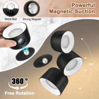 Luz De Pared Remotamente Controlada RGB Cambiante Y Dimmable Luz Nocturna Para El Dormitorio Con Rotación De 360 Grados - details 1