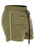 Shorts De Verano Para Deportes De Running Para Hombres Corte Ajustado Tres Puntos Con Bolsillo De Cremallera Rápido Secado Entrenamiento Fitness - details 4