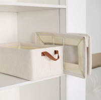 MEJORADA Cesta de Almacenamiento Plegable de Lino con Marco de Acero – Organizador de Gran Capacidad con Asas – Ideal para Armarios y Ropa - details 4