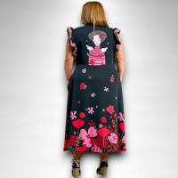 Vestido Paula Anabel Lee Mujer | Floral Rojo Rosa Asimétrico | Tejido Mágico Tirantes Volantes - details 4