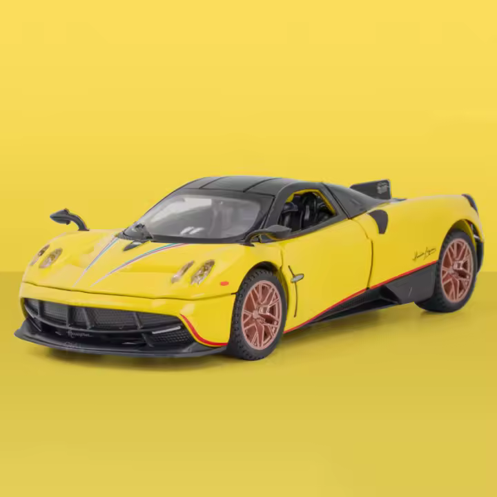 Modelo De Coche Deportivo Pagani Huayra Dinastía 1:32 En Escala Con Luz Y Sonido Ruedas De Goma Para Colección Vehículo De Carreras Duradero Metal + Plástico + Goma - 1