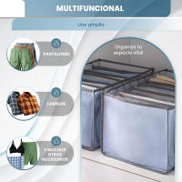 Set de 3 piezas Organizador Armario Ropa- [36X25X20]cm- con 5 Compartimentos para Ahorrar Espacio- Cajas Organizadoras para Pantalones, Camisetas, Toallas- Caja Organizadora Ropa con Separadores Flexible - details 3