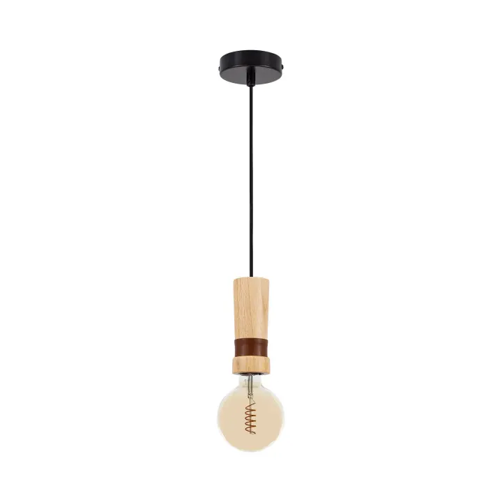 Ledkia Lámpara Colgante Madera Túria de Diseño único y Elegante para Iluminar Cualquier Espacio Interior - 1