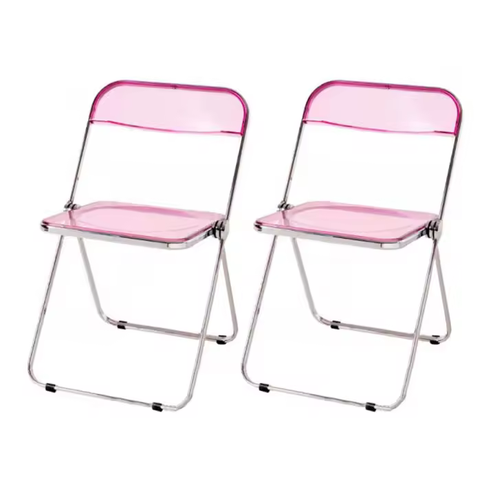 ORION91 Silla Plegable LYRAE Transparente Color  Rosa 41x48x75cm Comedor Oficina Salón Teletrabajo Cocina - SpazioLuzio - 1