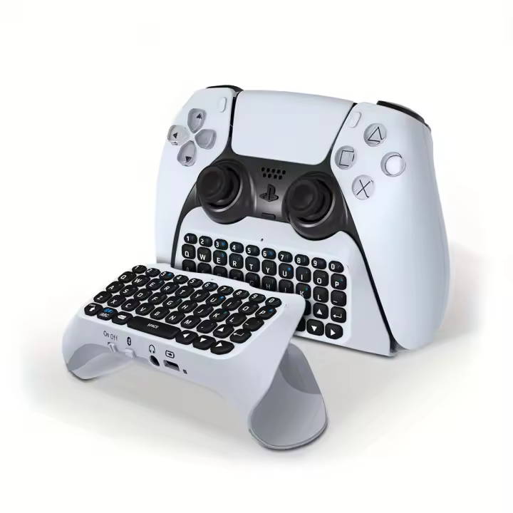 Teclado de control inalámbrico para PS5, minimando portátil con altavoz incorporado y conector de audio, 3,0 - 1