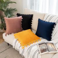 Cojín Decorativo De Velvet Suave Con Borlas Bohemio Lujo Funda Para Silla Dormitorio Coche Amarillo Regalo De Acción De Gracias - details 7