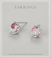 Zenyth-Pendientes de Sirena with rounded Rose en Plata s925 para Mujer, Diseño de Nicho, joyería al por mayor,2 piezas - details 0