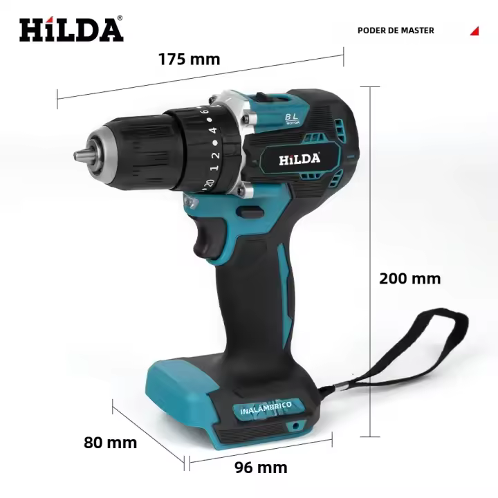 HILDA 21V Herramienta Eléctrica De Impacto Y Perforación Multifuncional Sin Batería Torque 20+1 Para DIY En El Hogar - 1