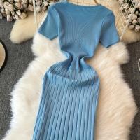 Vestido Largo Elegante Tejido Para Mujer Verano V Cuello Suelto Botones Bodycon Midi Fiestas Oficina Vestidos De Mujer - details 8