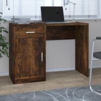 vidaXL Escritorio con cajón y armario 100x40x73 cm en color Roble/Roble ahumado/Gris hormigón y más | estructura resistente ideal para salón dormitorio o estudio - details 1