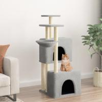 vidaXL Rascador para Gatos con Postes de Sisal Árbol Torre de Escalada Color Crema,  Gris claro,  Gris oscuro y mas - details 1