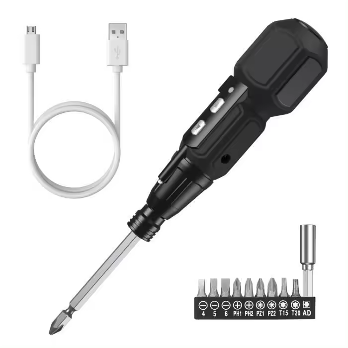 Destornillador Eléctrico recargable con LED integrado-Azul - 1