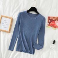 AOSSVIAO 2025 Suéter Para Mujer De Manga Larga Pullover Estilo Básico O-Neck Elástico Moda Invierno Suéter De Punto Sólido - details 14