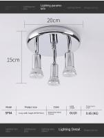 Tres Cabezas Circulares De Luz LED Para Techo Con Focos Gu10 Ajustables En Frente Del Espejo Expuesto En Armario - details 4