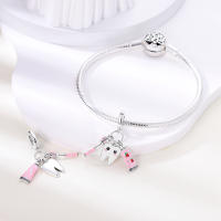 Colgante De Serie Trabajo Y Carrera En Color Plata Para Pulsera Pandora DIY Joyería Para Mujer Zirconia Metálica De Plata - details 24