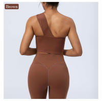 Sudadera Deportiva Para Mujer Con Almohadillas Medio Soporte Hombro Único Yoga Fitness Running Ropa De Gimnasio - details 6