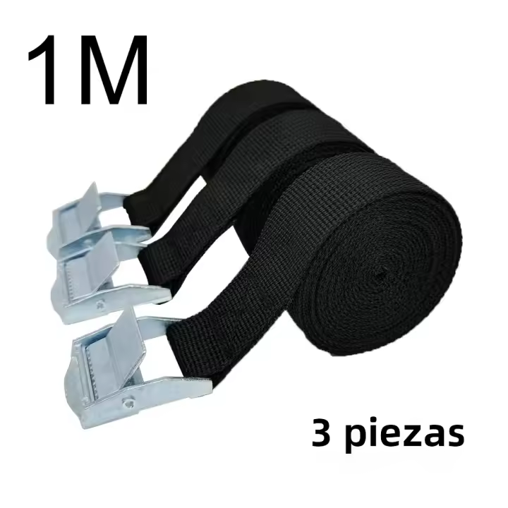 3 Piezas Cinta De Amarre De 1M Con Hebilla De Metal Para Automóvil Motocicleta Bicicleta Cuerda De Remolque Fuerte Cinta De Polipropileno Para Equipaje - 1