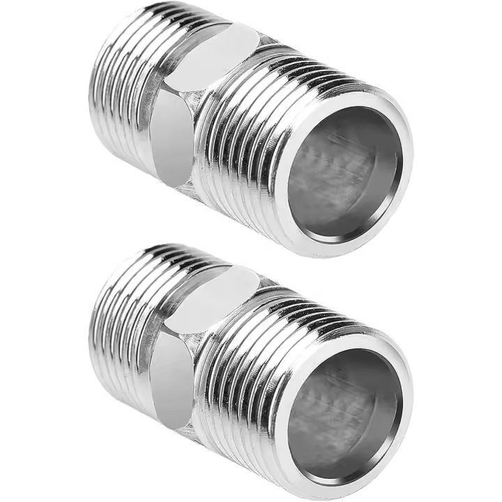 Conector de Manguera de Ducha de 2 piezas, Conector hexagonal de Maple inoxidable, Accesorio de extensión de Manguera de Ducha - 1