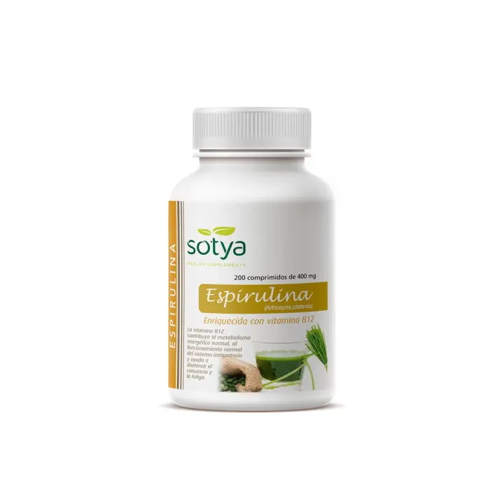 Sotya Espirulina 400mg 200 Comprimidos - Proteína Vegetal para Dietas Veganas - 1