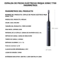 XIAOMI MIJIA T700 Cepillo De Dientes Eléctrico Ultrasonido Con Luz LED Y Control Por APP Blanqueamiento De Dientes Limpiador Oral Para Adultos Incluye 2 Cabezales Y Base De Carga - details 16
