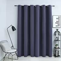 vidaXL Cortina Opaca con Anillas de Metal 290x245 cm Decoración Visillo Color Azul,  Beige,  Gris y mas - details 3