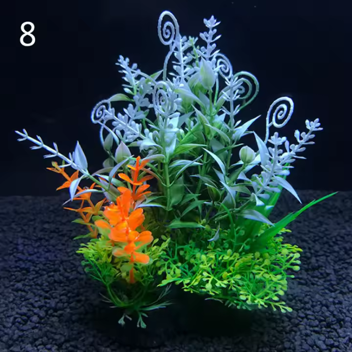 Plantas Artificiales Para Acuario 12 Tipos Adornos De Agua Maleza Ornamento De Planta Aquática Para Tanque De Peces Decoración De Hierba Accesorios 14cm - 1