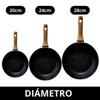 Set de 3 Sartenes de Aluminio Forjado 20/24/28 cm con Revestimiento Antiadherente de Mármol 3 Capas, Mango Ergonómico de Silicona, Aptas para Cocina de Inducción, Gas y Vitrocerámica - details 3