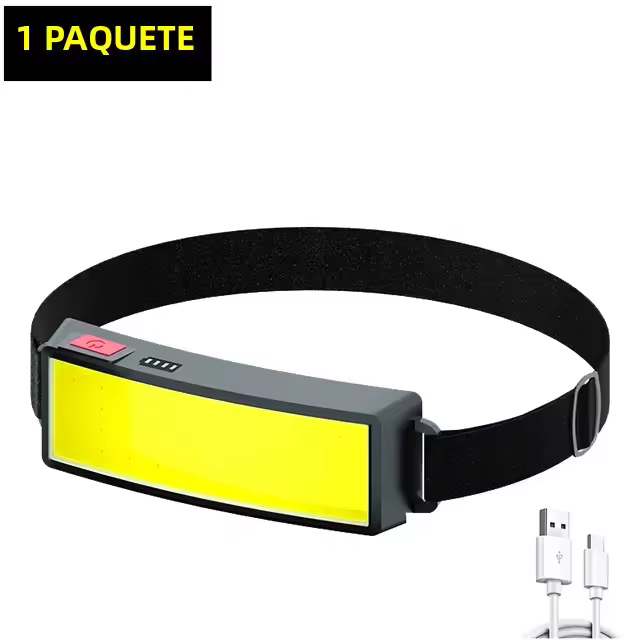 COB LED frontal 3 Modos Recargable Por USB Lámpara De Cabeza Para Senderism Y Acampar Impermeable Con Bathería De Litio - 1