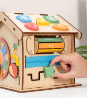 Juguete Educativo De Madera Para Niños Casa Montessori Tablero Ocupado Habilidades Motoras Finas Juego Sensorial Para Bebés - details 2