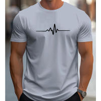 Camiseta De Verano Para Hombres 100% Algodón Estilo Casual Con Estampado Creativo Cuello Redondo Manga Corta Ajustada Top Deportiva - details 8