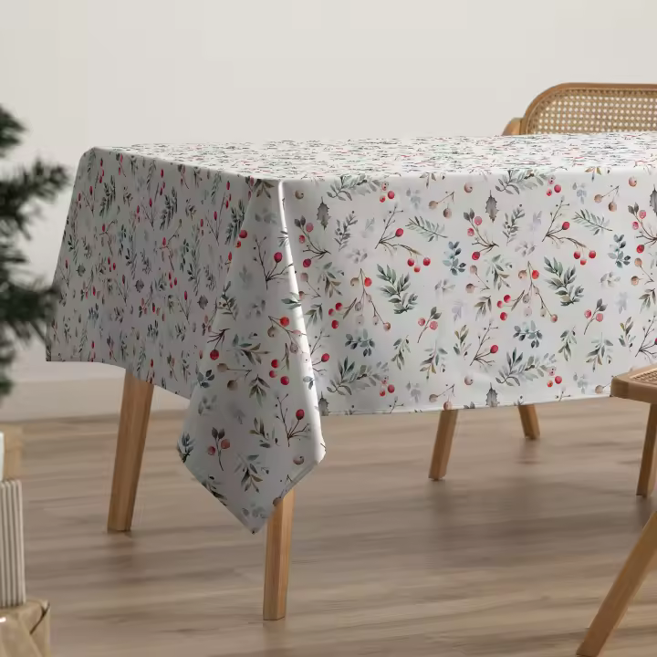 Gamusi Mantel navidad antimanchas algodón estampado impermeable tacto tela GARLAND - 1