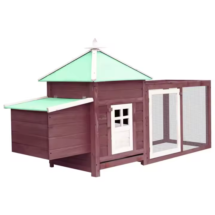 vidaXL Madera Maciza de Abeto Gallinero con Ponedero Conejera Jaula Casa Color Marrón,  Gris,  Rojo y mas - 1