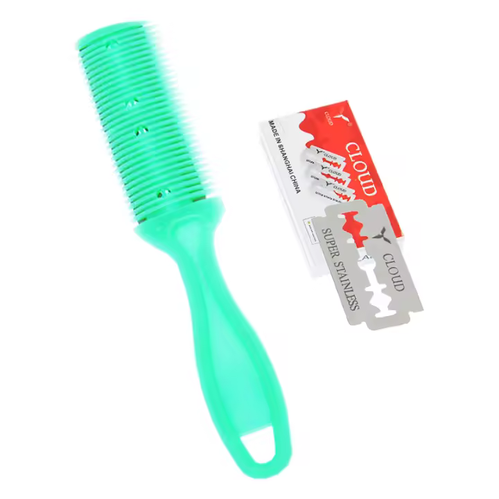 Peine Y Afeitadora Profesional Doble Cara Para Hombres Y Mujeres Con Hoja De Corte Herramienta De Estilizado De Peluquería Salon C0009A - 1