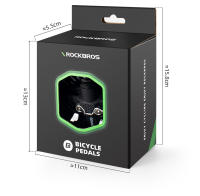 Pedales De Bicicleta ROCKBROS Mitad Fija 2-en-1 Antideslizante De Nylon Para MTB Plataforma Plana Con Cleat Plano Compatible Con Shimano - details 13