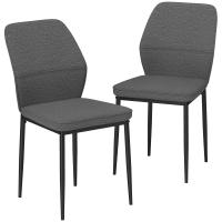 HOMCOM Juego de 2 Sillas de Comedor Modernas Sillas de Cocina con Asiento Acolchado y Tapizado Respaldo Curvo Patas de Acero para Salón Dormitorio - details 0