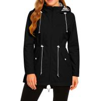 Chaqueta Impermeable Para Mujer Larga Abrigo De Lluvia Con Capucha Para Ciclismo Y Escalada Técnica De Poliéster Secado Rápido - details 2