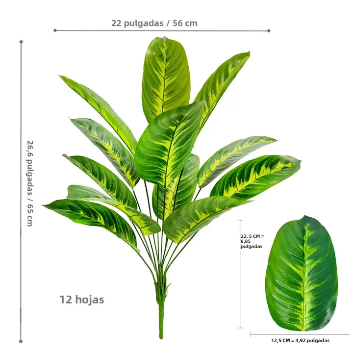 Árbol De Palma Tropical Artificial 84-120cm Hojas De Plátano Falsas Toque Real Strelitzia Plantas De Plástico Para Jardín Y Hogar - 1