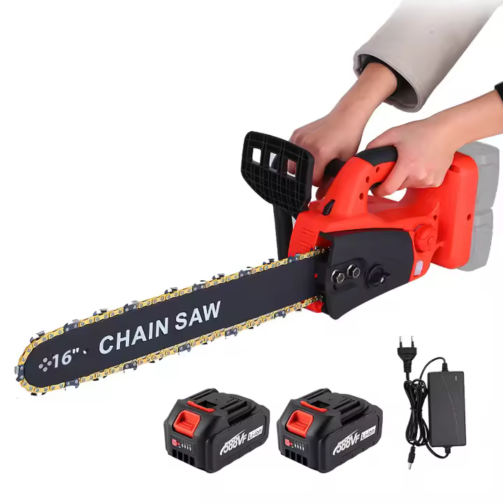Motosegadora Inalámbrica 16'' Sin Escobillas 7980W 30,000 RPM - Sierra de Cadena Eléctrica Portátil para Tala de Árboles, Podas y Jardinería Profesional con Diseño Antivibración y Seguridad Activa - 1