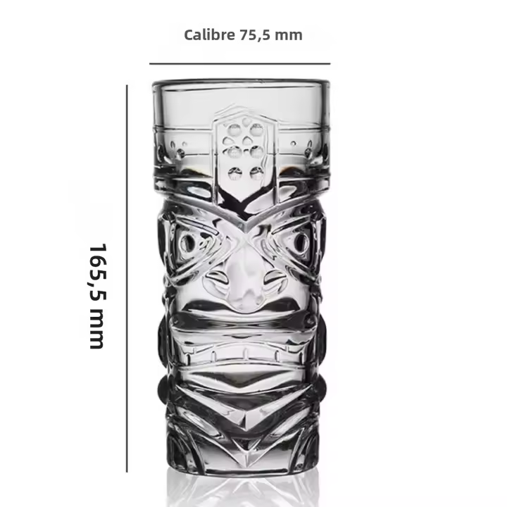 Vaso De Barra De Cristal Tiki Copa De Cóctel Hawaiano Cara De Fantasma Vaso De Agua Creación Gome Vaso De Barra Para Cócteles - 1